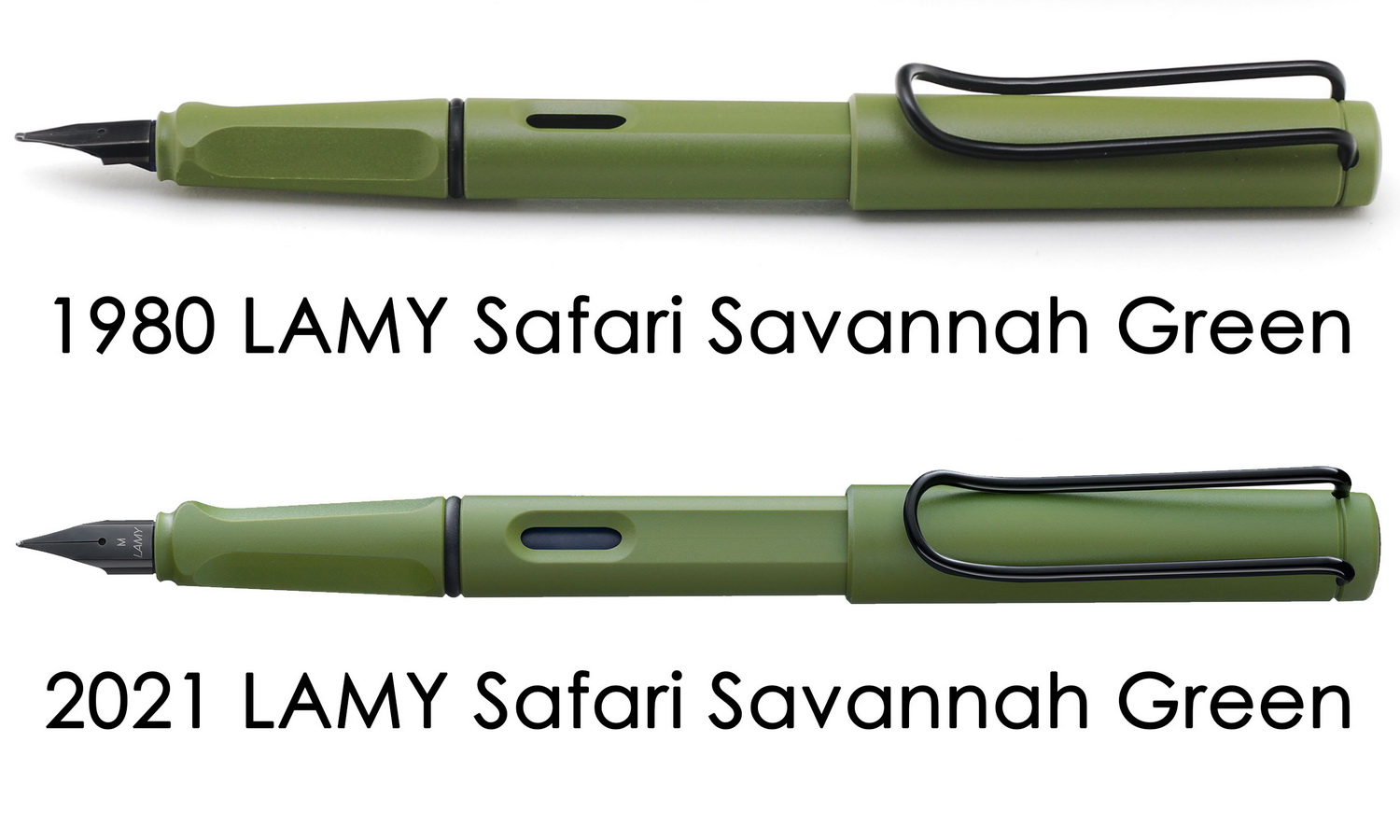 Перьевые ручки LAMY Safari Savannah Green, версии 1980 года и 2021
